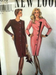 6096 NL ASYMMETRIC SMART BUTTON LS DRESS PATTERN 8-18